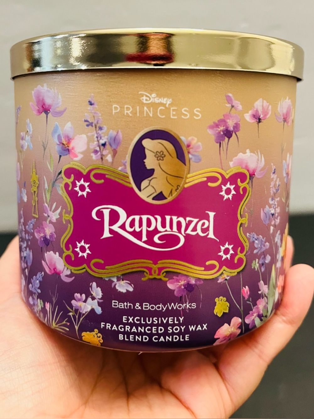 Bath & Body Works Rapunzel Princess Decorative Candle - Purple & Gold